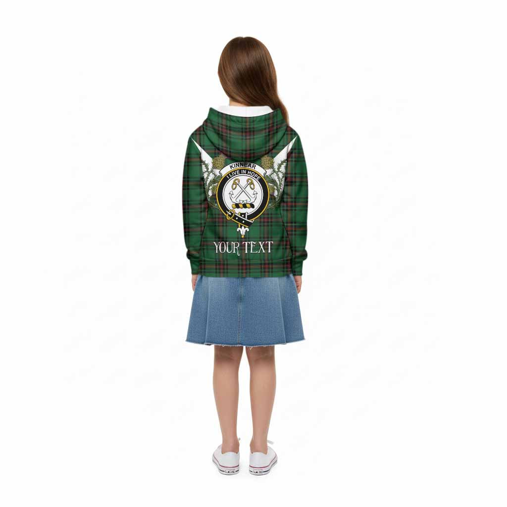 Kinnear Tartan Family Crest Kid Hoodie Scottish Burns Night Thistle Floral