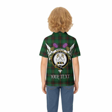 Kinnear Tartan Family Crest Kid Polo Shirt Scottish Burns Night Thistle Floral
