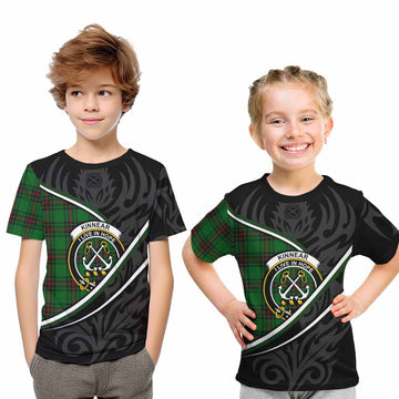 Kinnear Tartan Family Crest Kid T-shirt Celtic Scottish Thistle Floral