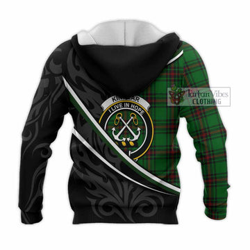 Kinnear Tartan Family Crest Knitted Hoodie Celtic Scottish Thistle Floral