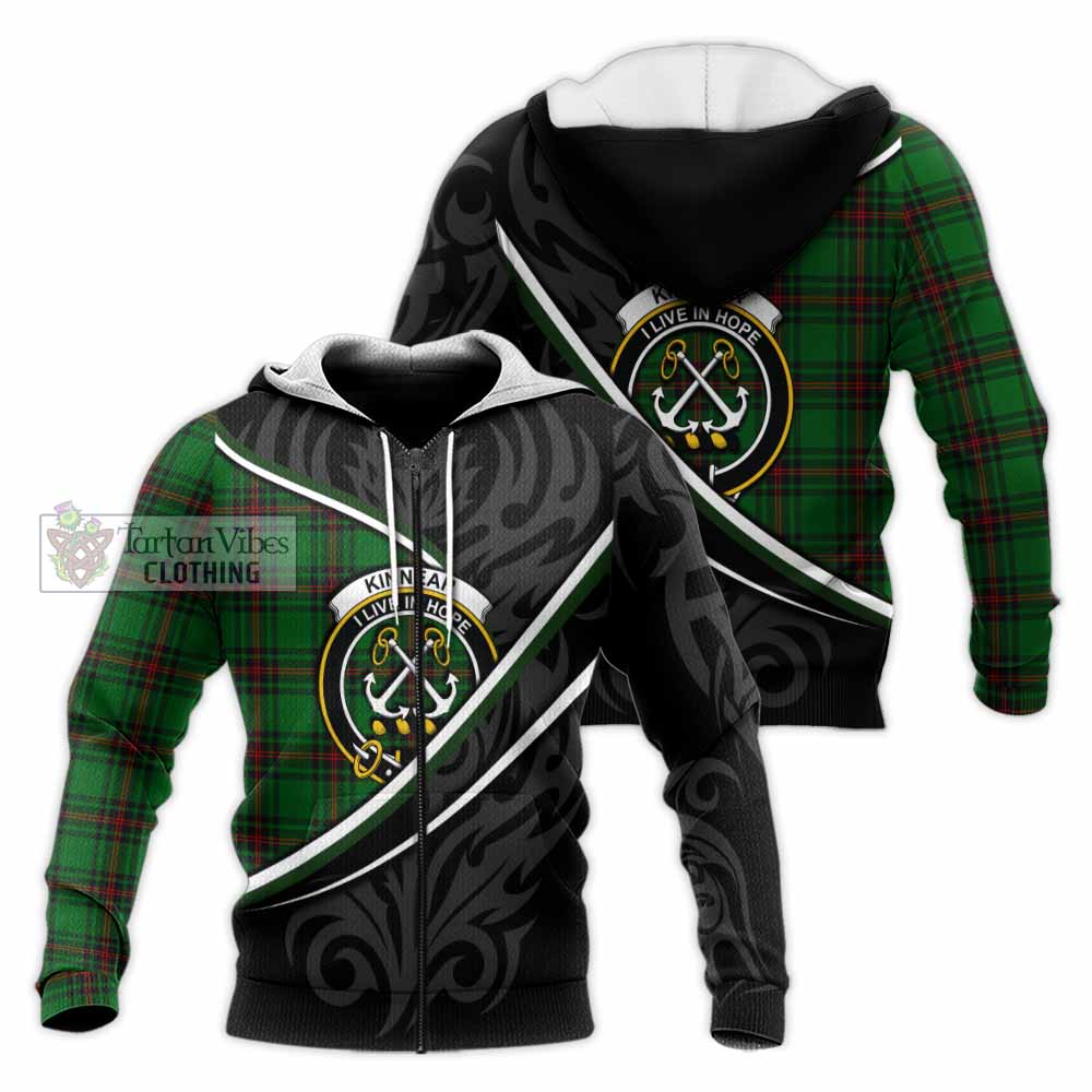 Kinnear Tartan Family Crest Knitted Hoodie Celtic Scottish Thistle Floral - Tartan Vibes Clothing