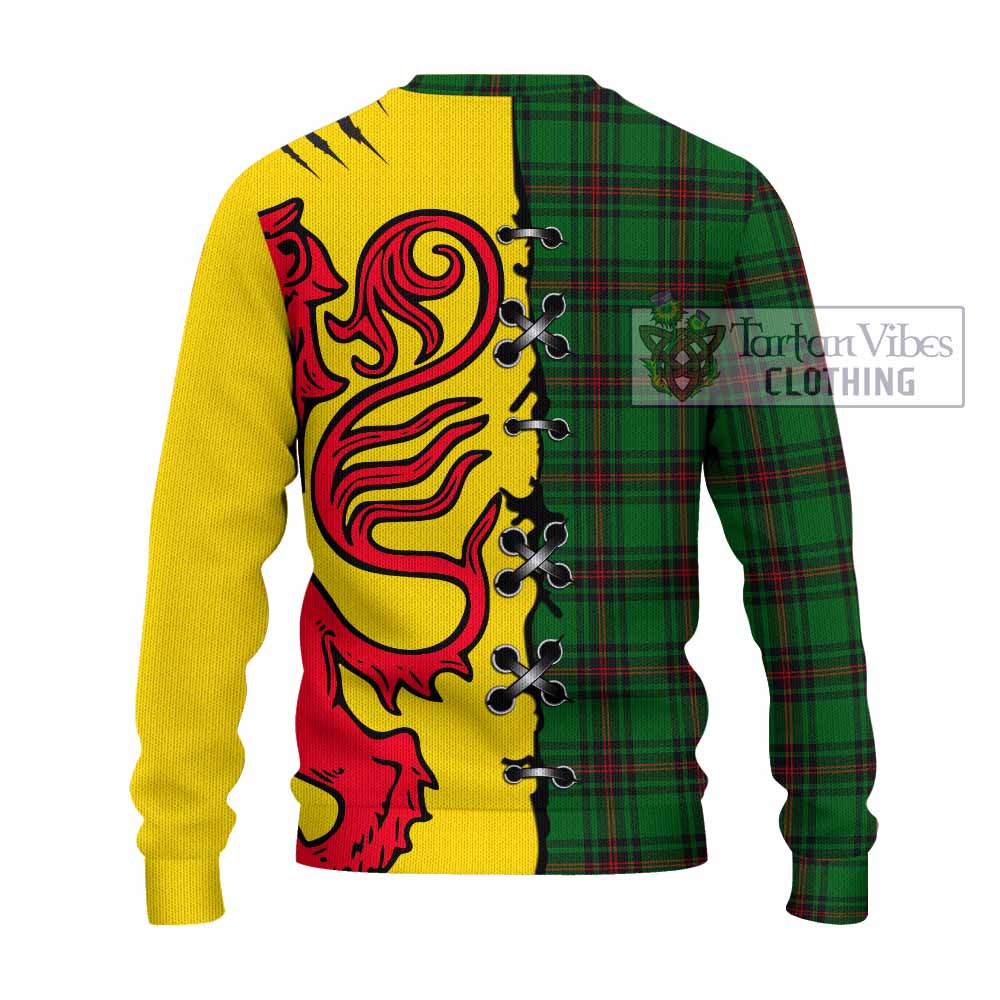 Kinnear Tartan Family Crest Knitted Sweater Lion Rampant Honor - Tartan Vibes Clothing