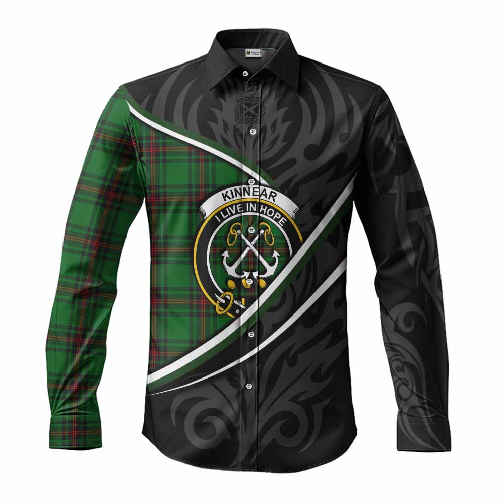 Kinnear Tartan Family Crest Long Sleeve Button Shirts Celtic Scottish Thistle Floral - Tartan Vibes Clothing
