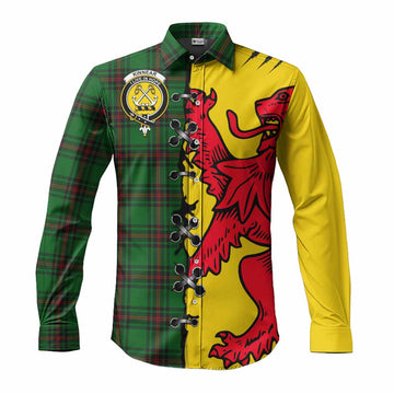 Kinnear Tartan Family Crest Long Sleeve Button Shirts Lion Rampant Honor