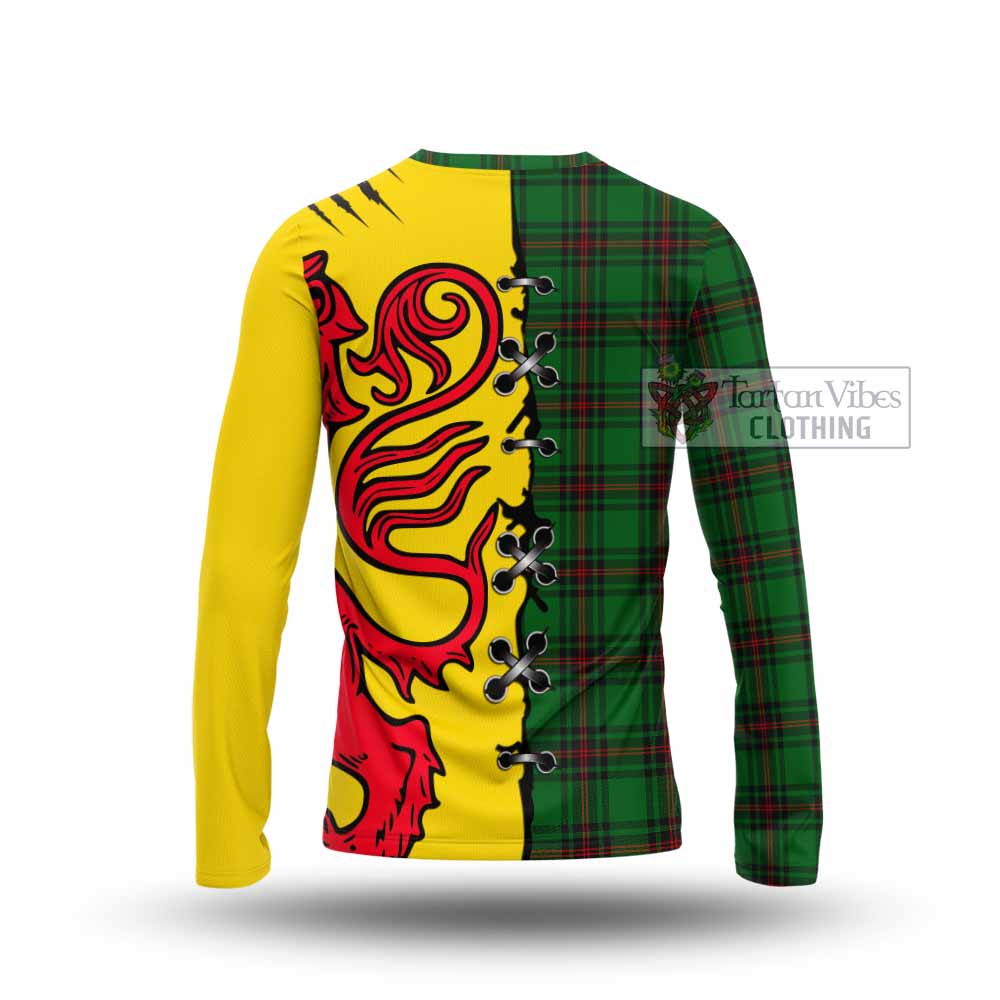 Kinnear Tartan Family Crest Long Sleeve T-Shirt Lion Rampant Honor - Tartan Vibes Clothing