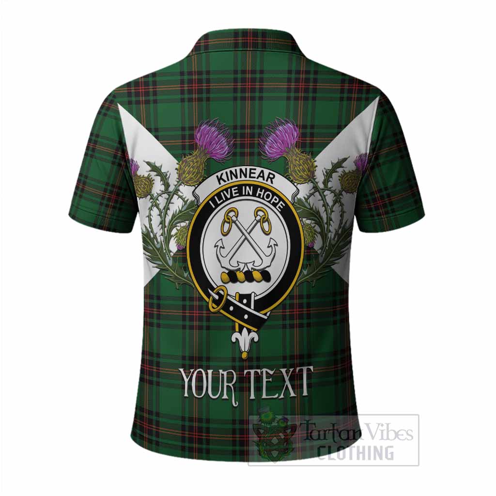 Kinnear Tartan Family Crest Polo Shirt Scottish Burns Night Thistle Floral
