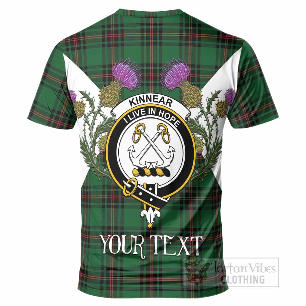 Kinnear Tartan Family Crest T-Shirt Scottish Burns Night Thistle Floral