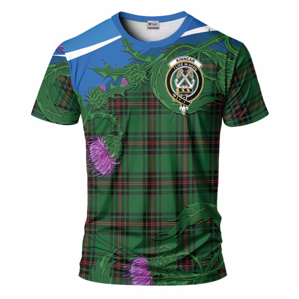 Kinnear Tartan Family Crest T-Shirt Thistle in Minimalism
