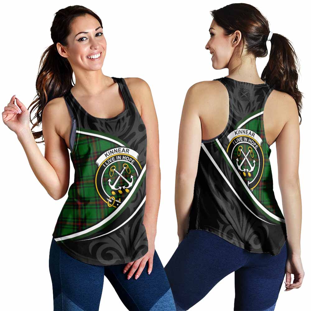 Kinnear Tartan Family Crest Women Racerback Tanks Celtic Scottish Thistle Floral - Tartan Vibes Clothing