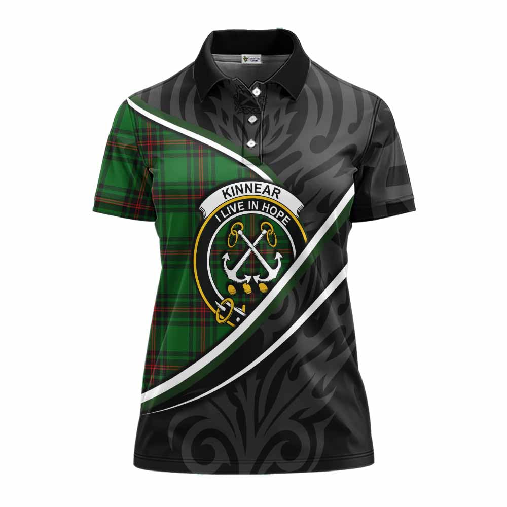 Kinnear Tartan Family Crest Women's Polo Shirt Celtic Scottish Thistle Floral - Tartan Vibes Clothing