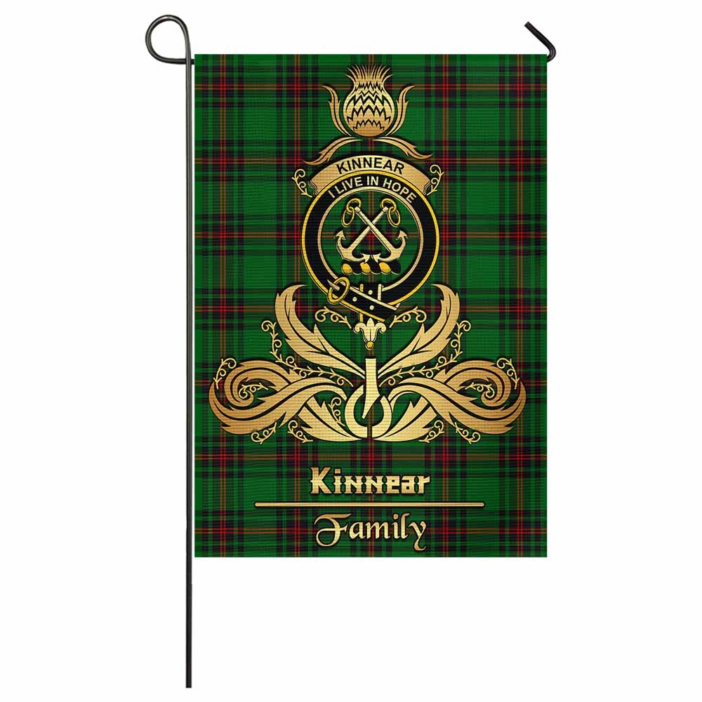 Kinnear Tartan Garden Flag with Highland Thistle Cherish Family Crest Style - Tartan Vibes Clothing