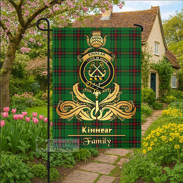 Kinnear Tartan Garden Flag with Highland Thistle Cherish Family Crest Style
