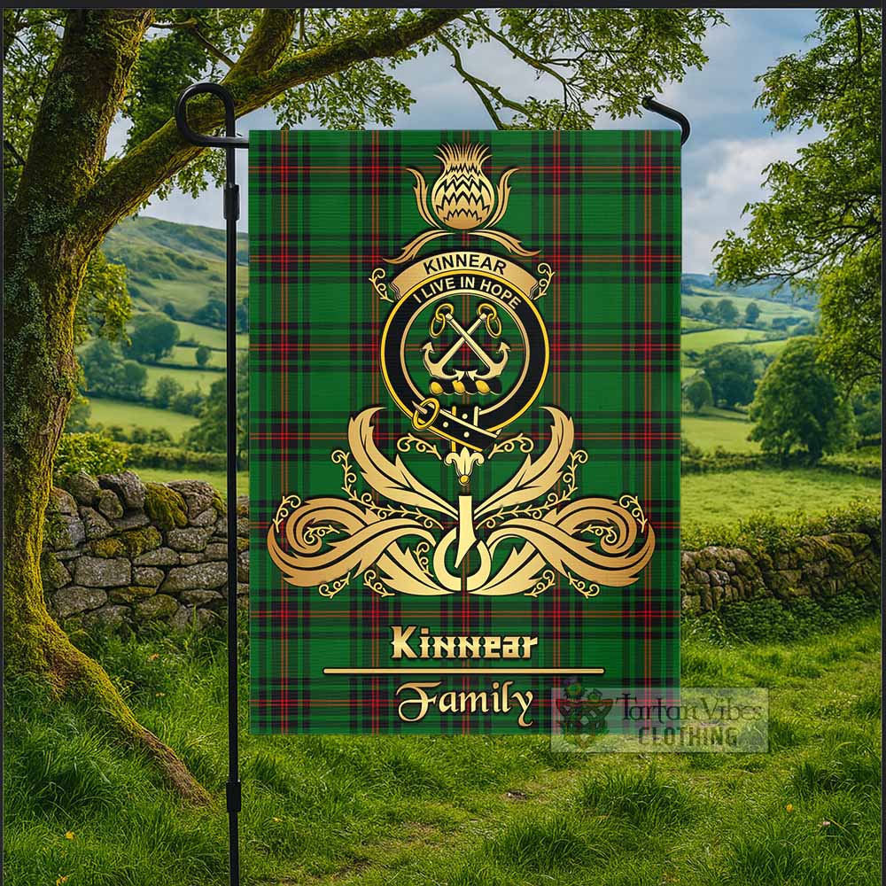 Kinnear Tartan Garden Flag with Highland Thistle Cherish Family Crest Style - Tartan Vibes Clothing