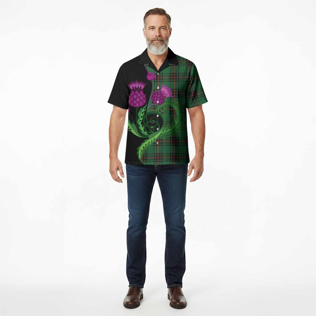 Kinnear Tartan Hawaiian Shirt Traditional Scottish Thistle