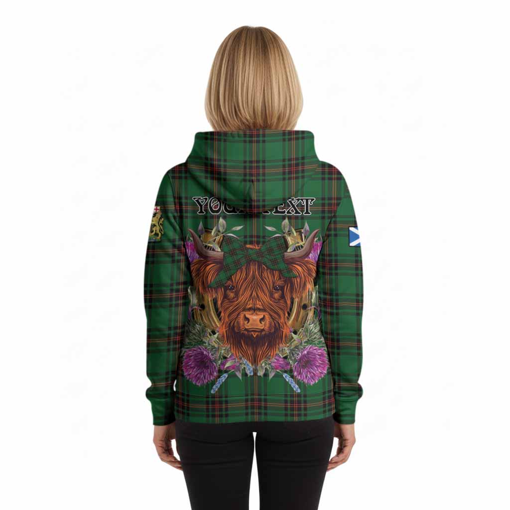 Kinnear Tartan Hoodie Scottish Thistle Heilan Coo