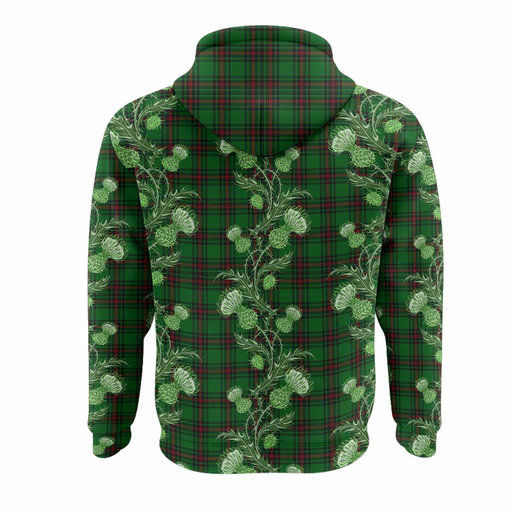Kinnear Tartan Hoodie Seamless Scottish Thistle Flowers