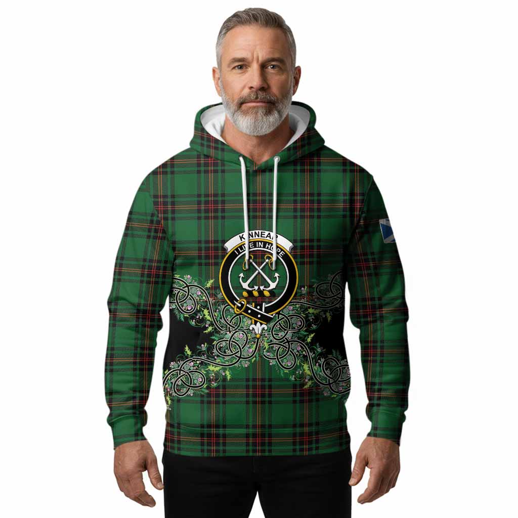 Kinnear Tartan Hoodie Thistle Scottish Spirit