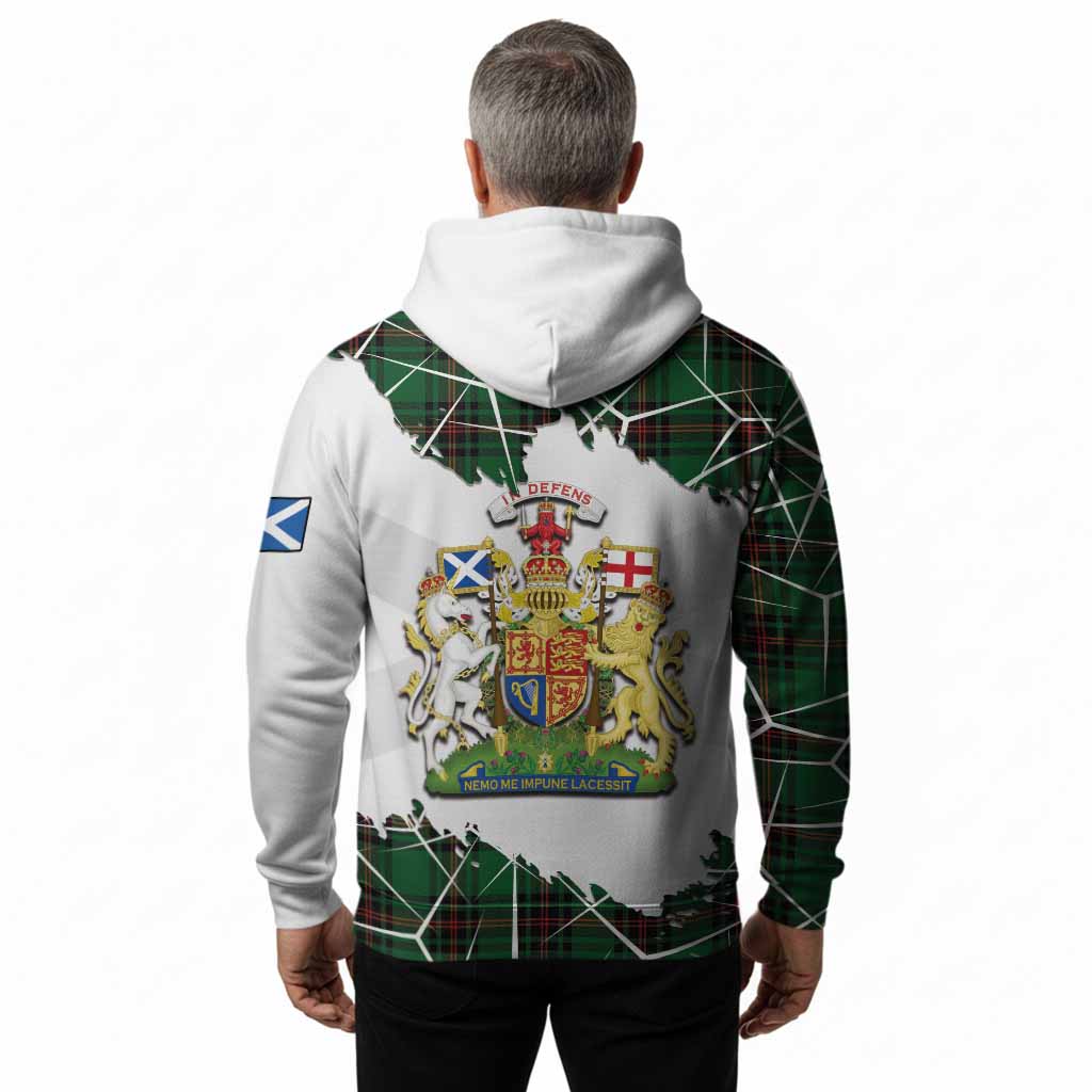 Kinnear Tartan Hoodie with Family Crest and Lion Rampant Grunge Style