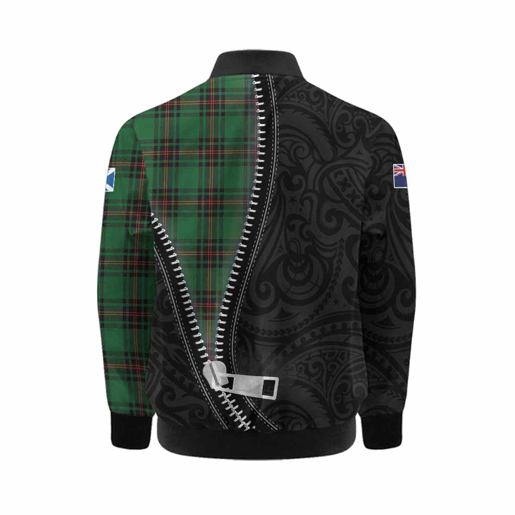 Kinnear Tartan Kid Bomber Jacket New Zealand Pattern Unique Zipper Stylized