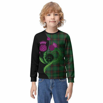 Kinnear Tartan Kid Knitted Sweatshirt Traditional Scottish Thistle
