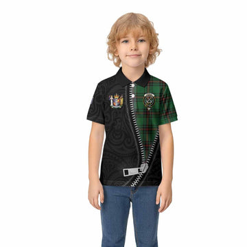 Kinnear Tartan Kid Polo Shirt New Zealand Pattern Unique Zipper Stylized