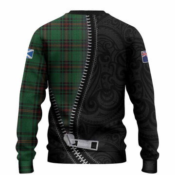 Kinnear Tartan Knitted Sweater New Zealand Pattern Unique Zipper Stylized