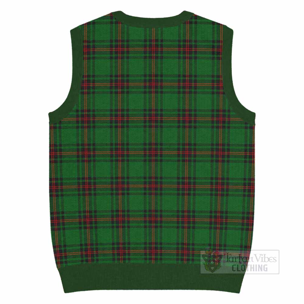 Kinnear Tartan Knitted V-Neck Vest with Family Crest - Tartan Vibes Clothing