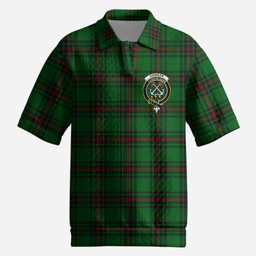 Kinnear Tartan Men’s Polo Sweater Top with Family Crest