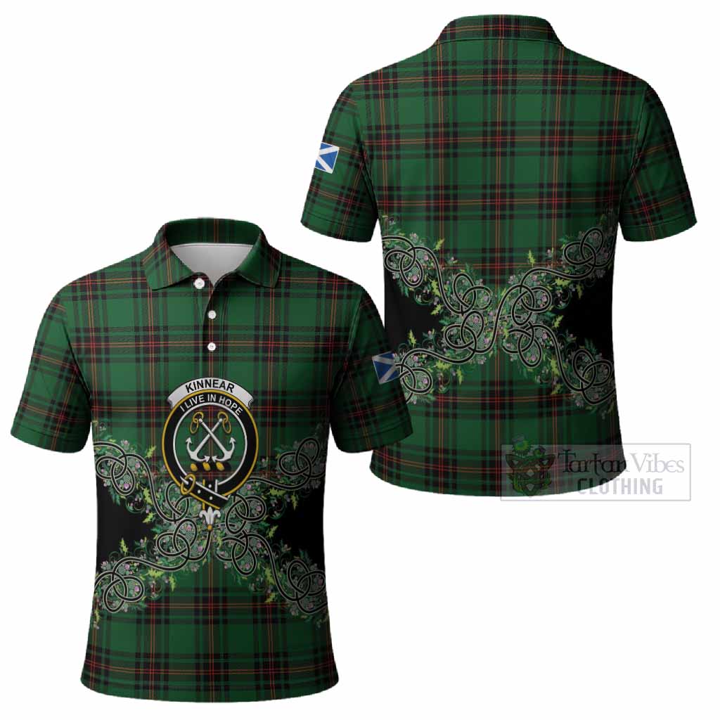Kinnear Tartan Polo Shirt Thistle Scottish Spirit