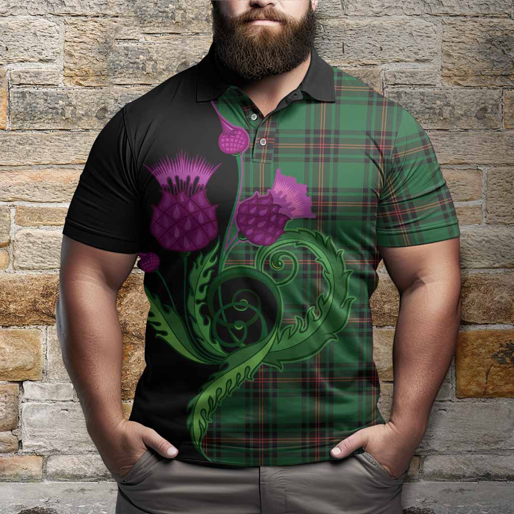 Kinnear Tartan Polo Shirt Traditional Scottish Thistle