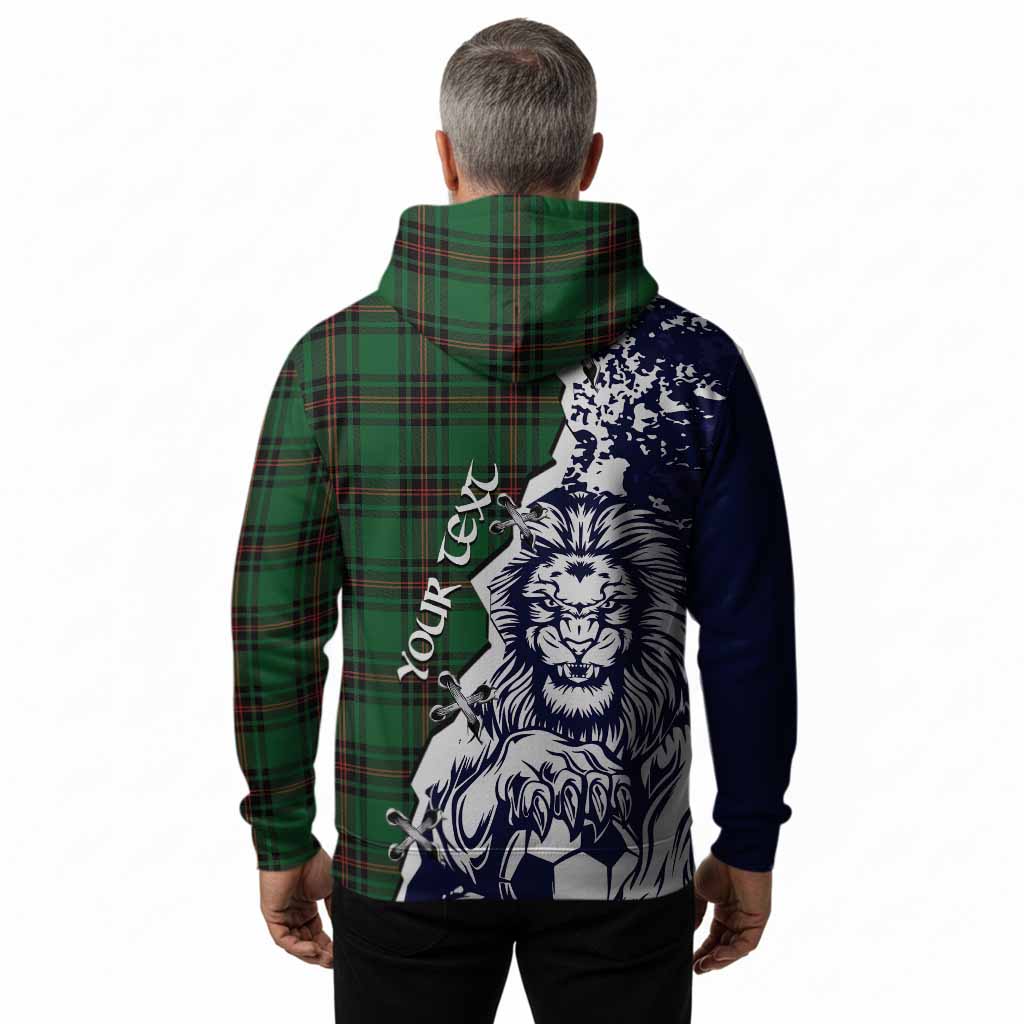 Kinnear Tartan Scottish Hoodie Angry Lion With Soccer Ball Style