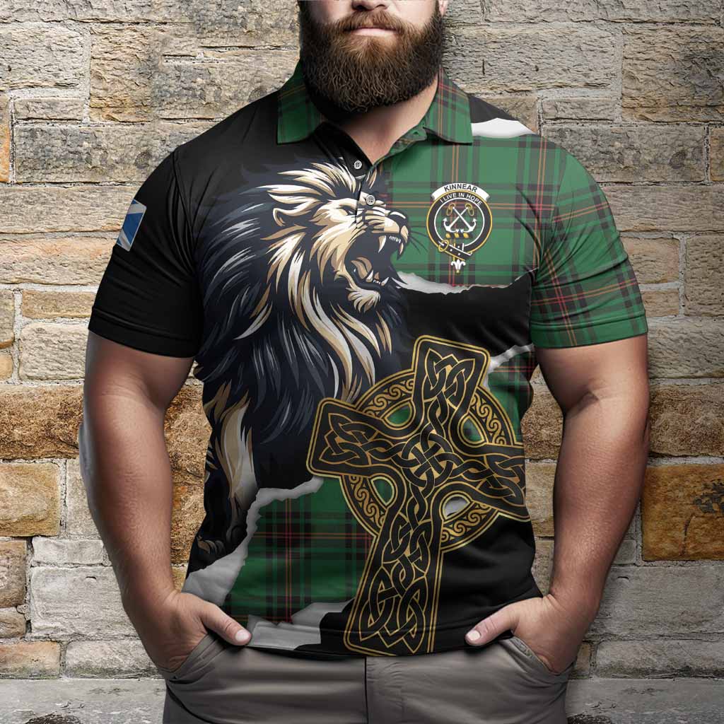 Kinnear Tartan Scottish Polo Shirt Lion Celtic Heritage