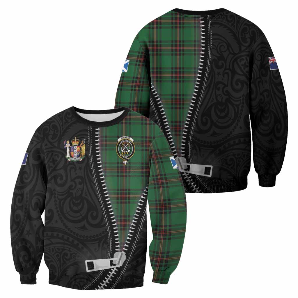 Kinnear Tartan Sweatshirt New Zealand Pattern Unique Zipper Stylized