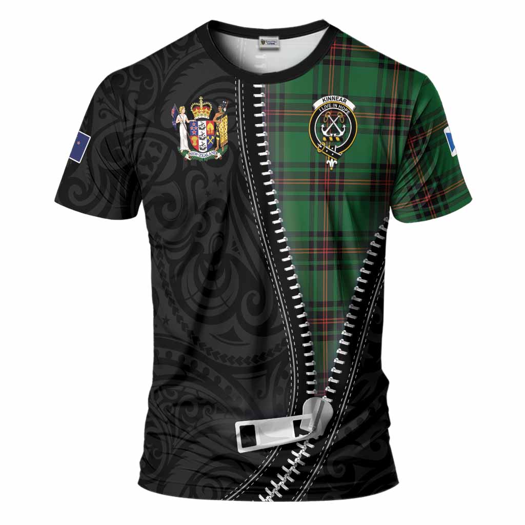 Kinnear Tartan T-Shirt New Zealand Pattern Unique Zipper Stylized