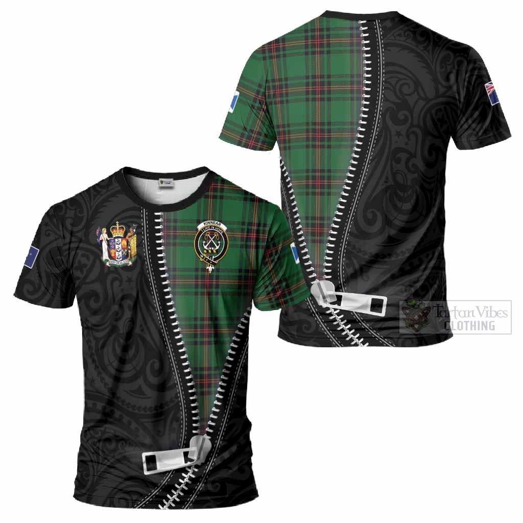 Kinnear Tartan T-Shirt New Zealand Pattern Unique Zipper Stylized