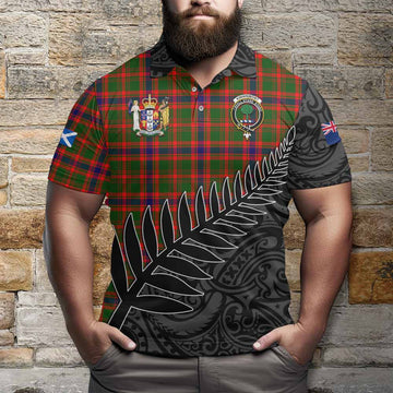 Kinninmont Crest Tartan Polo Shirt with New Zealand Silver Fern Half Style Kid - Tartan Vibes Clothing