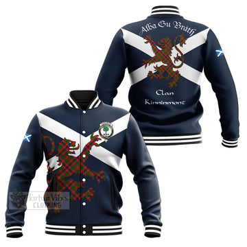 Kinninmont Tartan Lion Rampant Baseball Jacket Proudly Display Your Heritage with Alba Gu Brath and Clan Name Unisex - Tartan Vibes Clothing