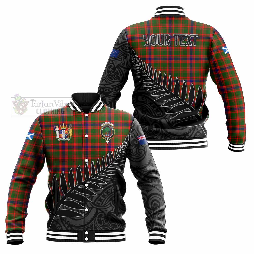 Kinninmont Crest Tartan Baseball Jacket with New Zealand Silver Fern Half Style Unisex - Tartan Vibes Clothing