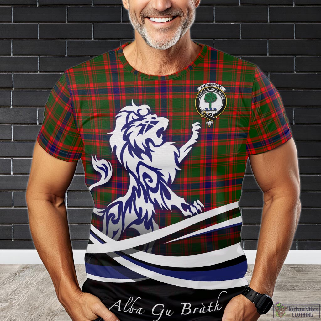 Kinninmont Tartan T-Shirt with Alba Gu Brath Regal Lion Emblem Kid's Shirt - Tartan Vibes Clothing