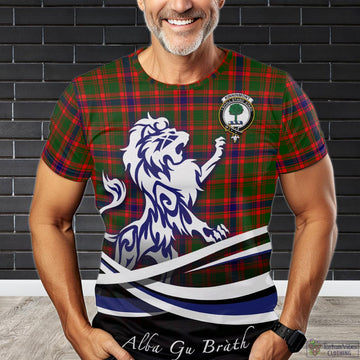 Kinninmont Tartan T-Shirt with Alba Gu Brath Regal Lion Emblem