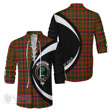 Kinninmont Tartan Ghillie Kilt Shirt with Family Crest Circle Style Men - Tartan Vibes Clothing