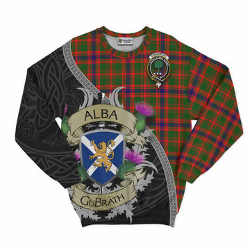 Kinninmont Tartan Family Crest Sweatshirt Lion Rampant Royal Thistle Shield Celtic Inspired Unisex - Tartan Vibes Clothing