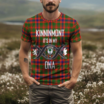 Kinninmont Tartan T-Shirt with Family Crest DNA In Me Style Kid's Shirt - Tartan Vibes Clothing
