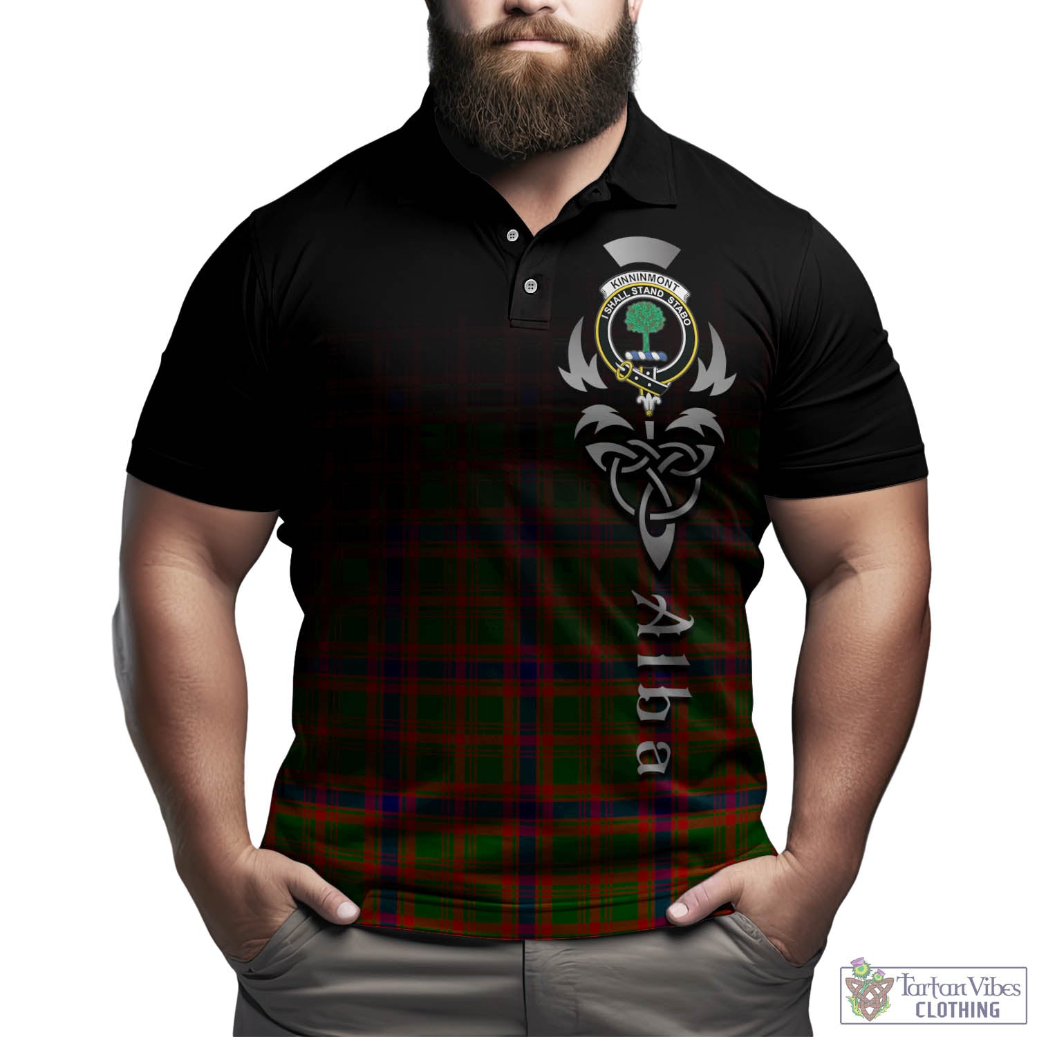 Kinninmont Tartan Polo Shirt Featuring Alba Gu Brath Family Crest Celtic Inspired Kid - Tartan Vibes Clothing