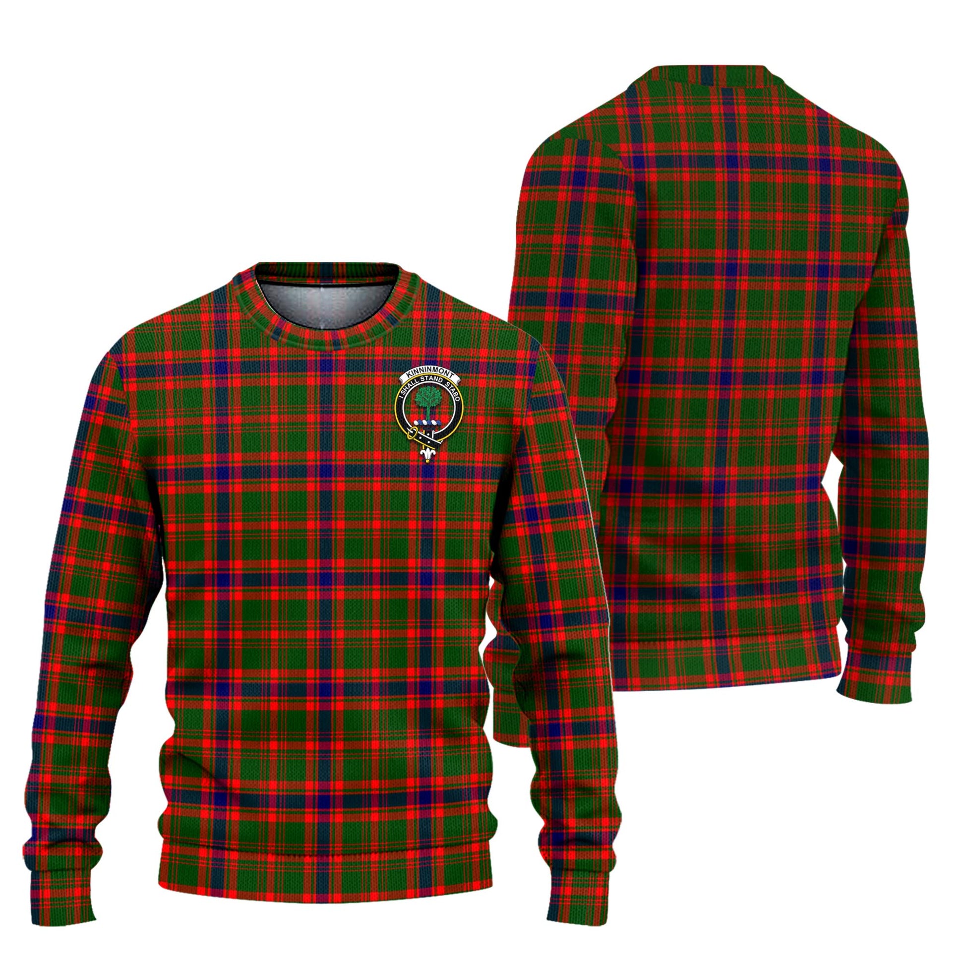 Kinninmont Tartan Ugly Sweater with Family Crest Unisex - Tartan Vibes Clothing