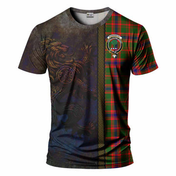 Kinninmont Tartan Family Crest T-Shirt Alba Gu Brath Be Brave Lion Ancient Style Kid's Shirt - Tartan Vibes Clothing