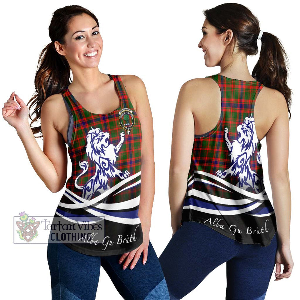 Kinninmont Tartan Women's Racerback Tanks with Alba Gu Brath Regal Lion Emblem 4XL - Tartan Vibes Clothing
