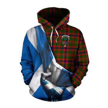 Kinninmont Tartan Cotton Hoodie with Family Crest Scotland Patriotic Style Pullover Hoodie XS - Tartan Vibes Clothing