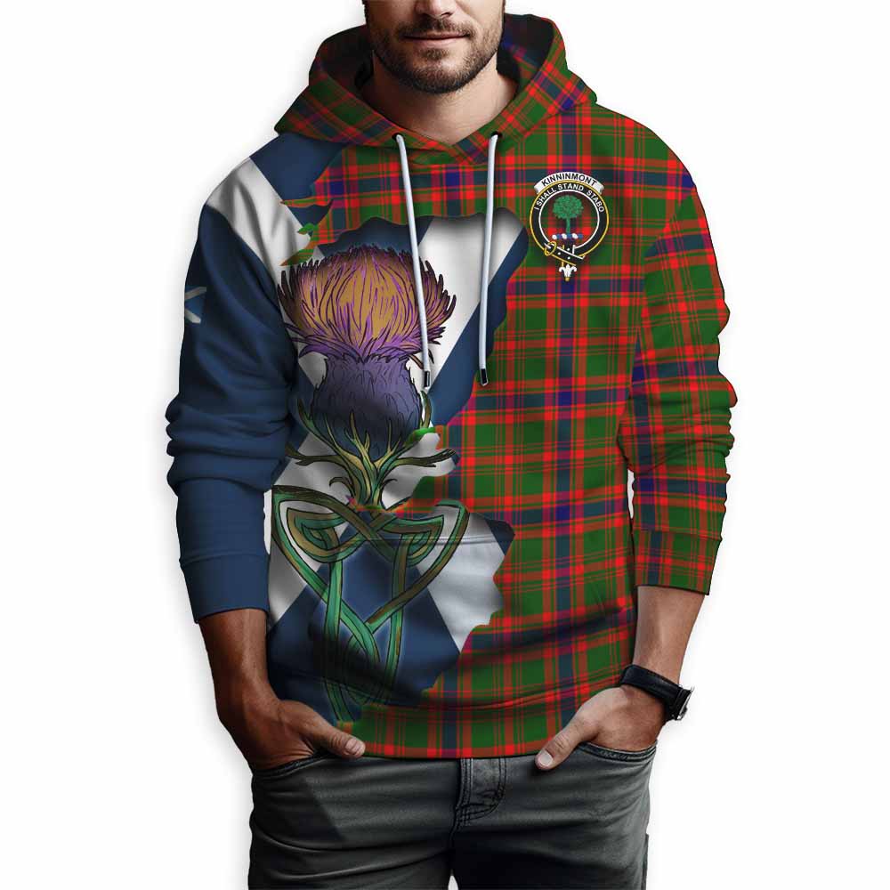 Kinninmont Tartan Family Crest Hoodie Scottish Thistle Celtic Inspired Pullover Hoodie - Tartan Vibes Clothing