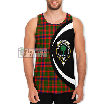 Kinninmont Tartan Men's Tank Top with Family Crest Circle Style Men - Tartan Vibes Clothing